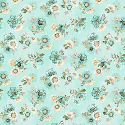 Blissful Teal Floral Toss # 27646-771