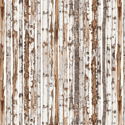 Woodland Whispers Brown/Gray Birch Stripe # 433-39