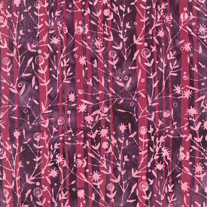 Florentine Pink Rose 80614-26 Sketched floral with stripe - Pink Mauve