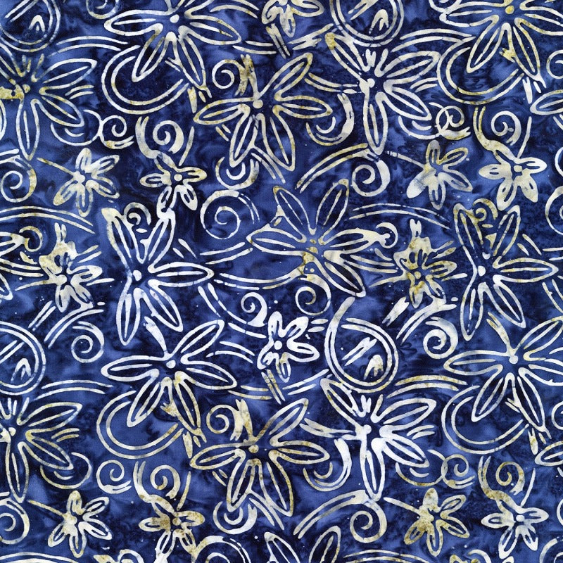 Eclipse Tide Star Flower Swirl Batik # B8572-TIDE