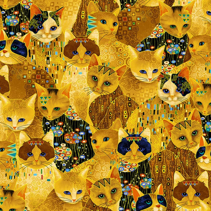 Cleo Gold Golden Bejeweled Cats # CM1881-GOLD
