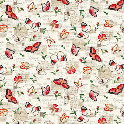 What's Poppin Beige Butterfly Park # DCX10824-BEIG