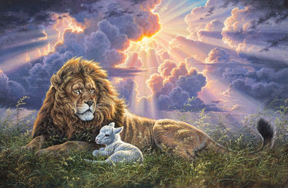 The Lion and the Lamb DP24432-44 Panel