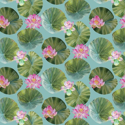 Water Lilies Seafoam Lily Pads 25059-64