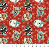 Warmin' Up Winter - Flannel Red Multi Animals F24185-24