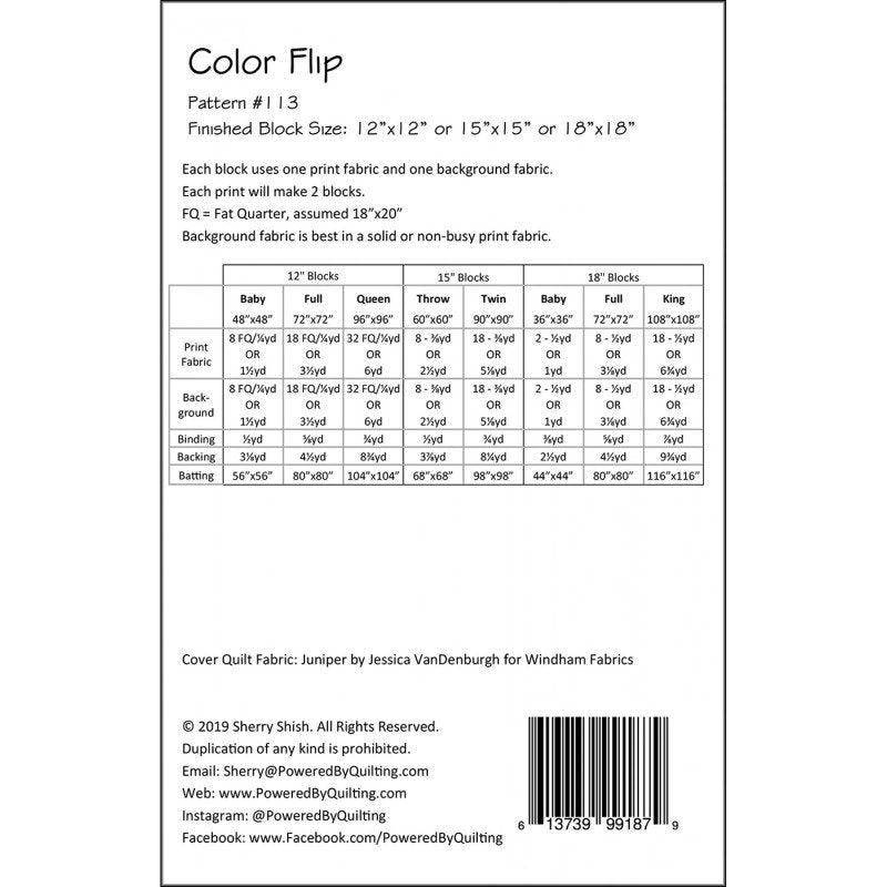 Color Flip Pattern β Little Extra Something Special Fabric Place